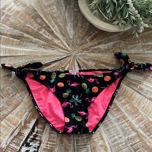 Xhilaration Black Tropical Print Bikini Bottoms